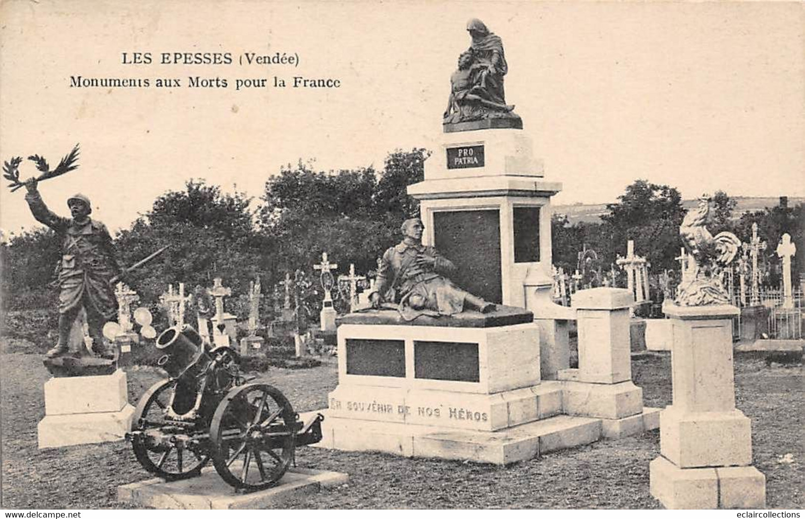 Thème: Monuments Aux Morts  Ou Lanterne Des Morts Ou Combattants 1870  :    Les Epesses   85          (voir Scan) - Monuments