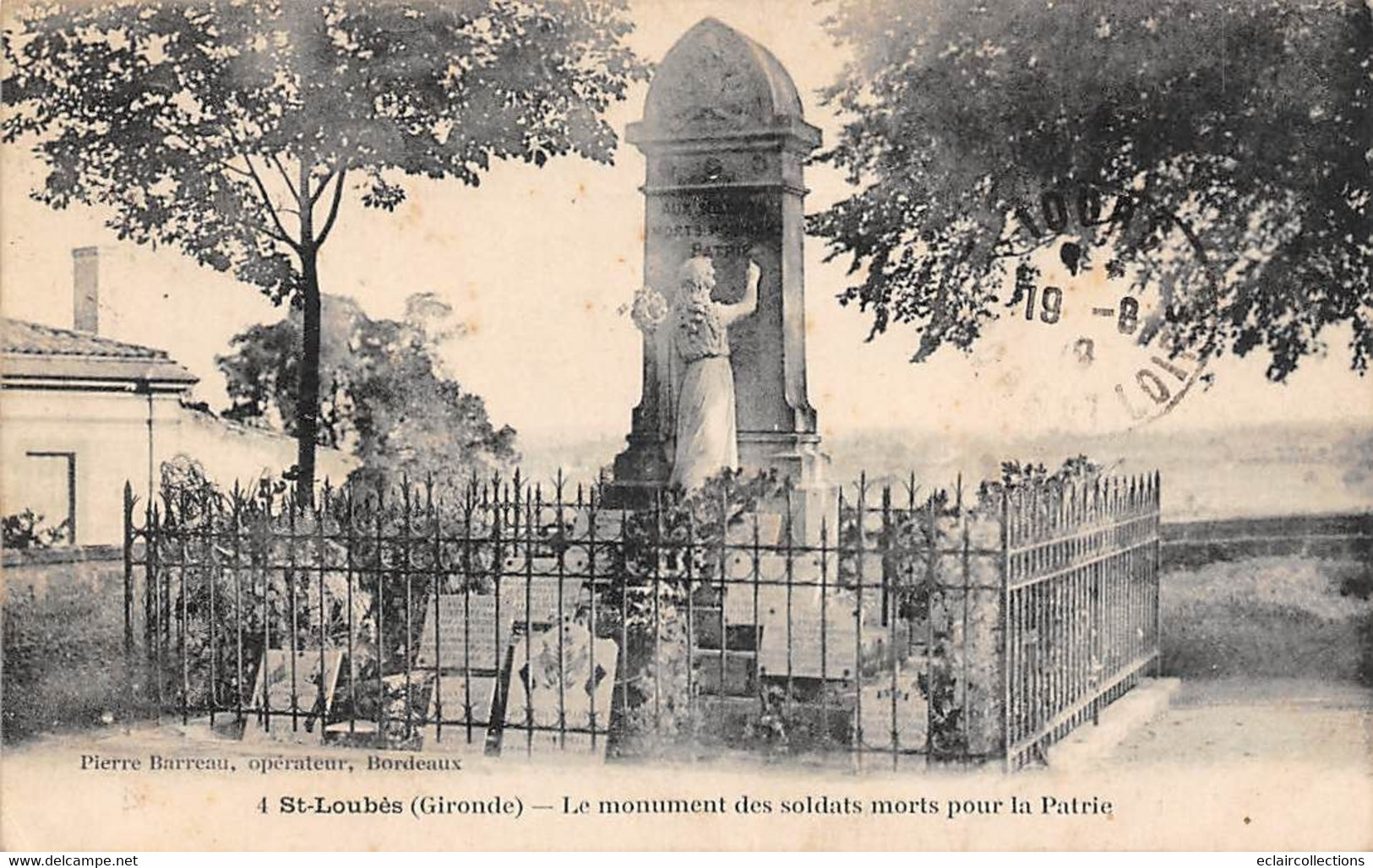 Thème: Monuments Aux Morts  Ou Lanterne Des Morts Ou Combattants 1870  :   Saint Loubès   33         (voir Scan) - Denkmäler