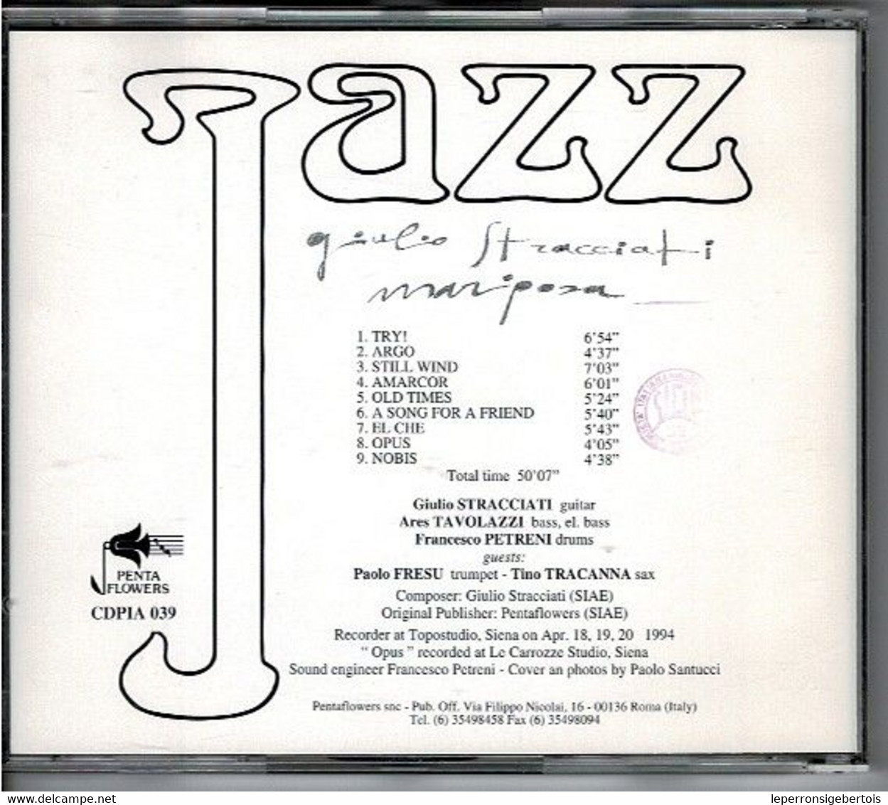 Jazz - Giulio Stracciati - Mariposa - - Jazz