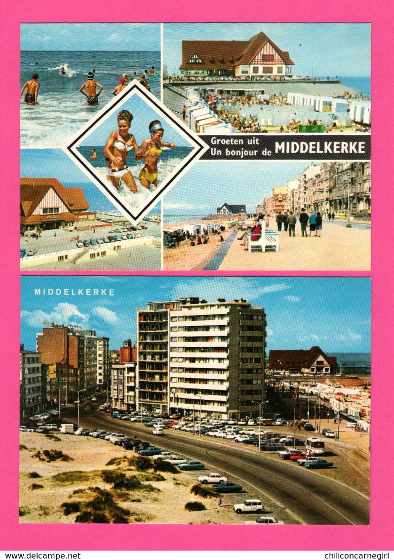 13 Cp De MIDDELKERKE - DS Vieilles Voitures - Vue Aérienne Plage Et Digue - Multivues Un Bonjour - Animée - VAN MIEGHEM - 5 - 99 Cartes