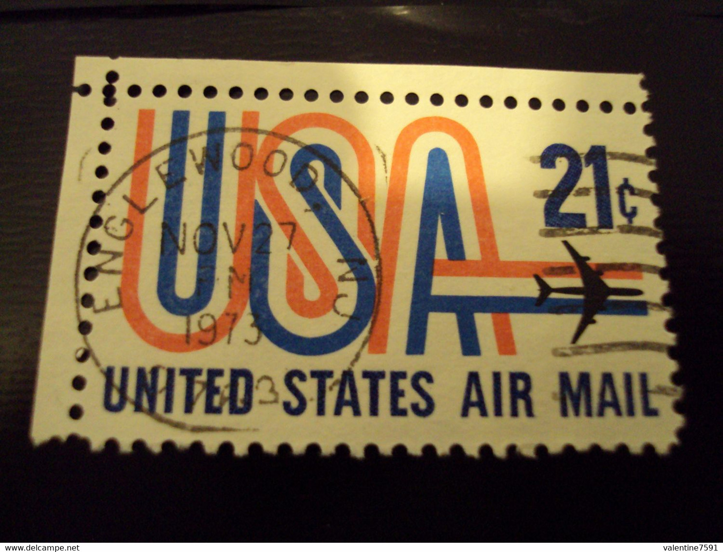 USA -1971- AIR MAIL - Oblitéré  -MI 1036  "21 C" Bdf   Net 0.60  Euro-    Photo    1 - Other & Unclassified