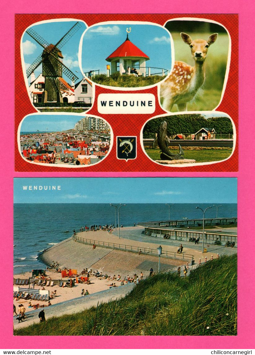 10 Cp De WENDUINE - DS Vieilles Voitures VW - Vue Aérienne Plage Digue Piscine Moulin - Multivues Bonjour - VAN MIEGHEM - 5 - 99 Cartes