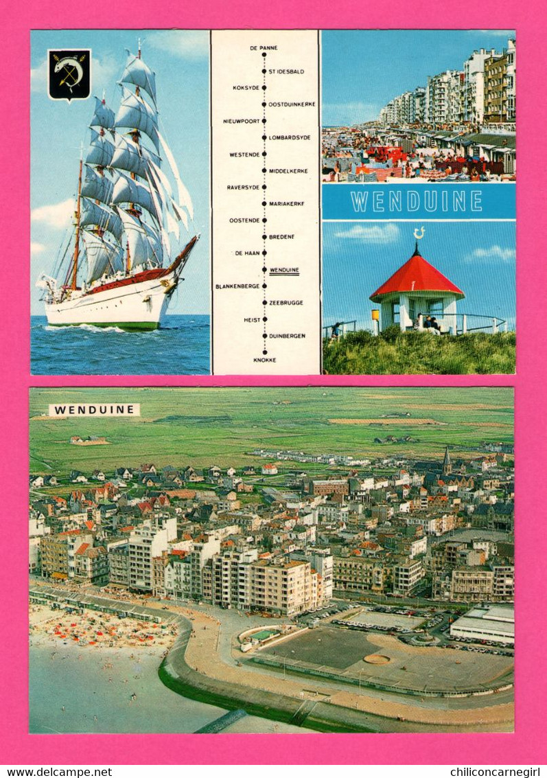 10 Cp De WENDUINE - DS Vieilles Voitures VW - Vue Aérienne Plage Digue Piscine Moulin - Multivues Bonjour - VAN MIEGHEM - 5 - 99 Cartes