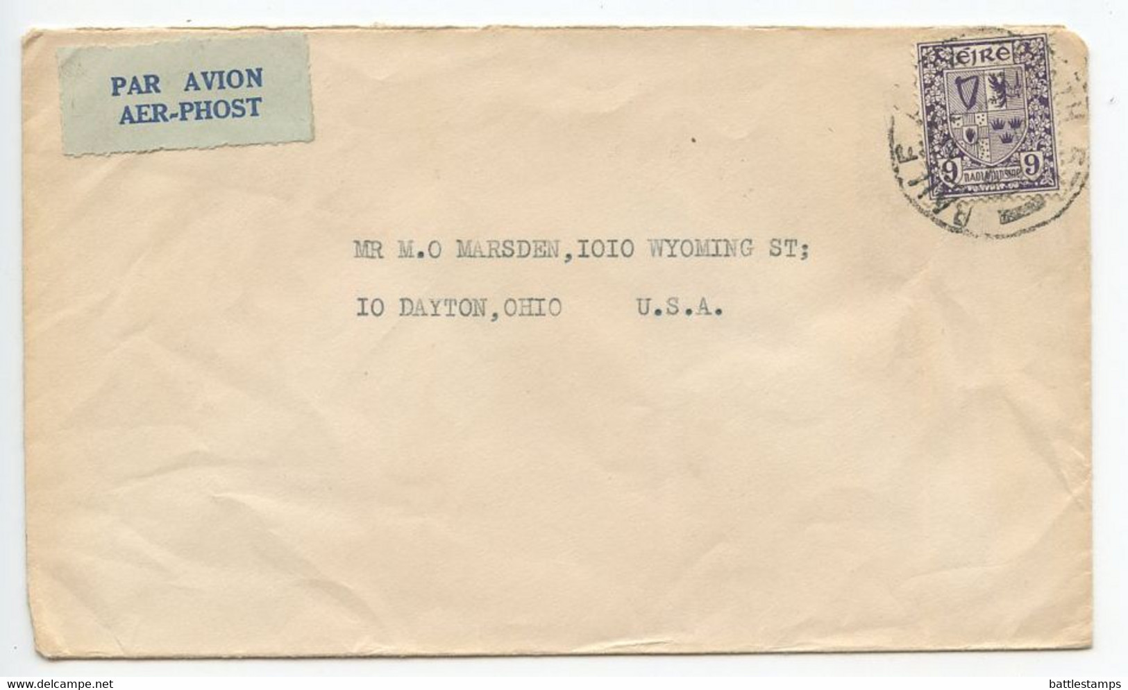 Ireland 1940‘s Dublin To Dayton OH, Scott 115 - Storia Postale