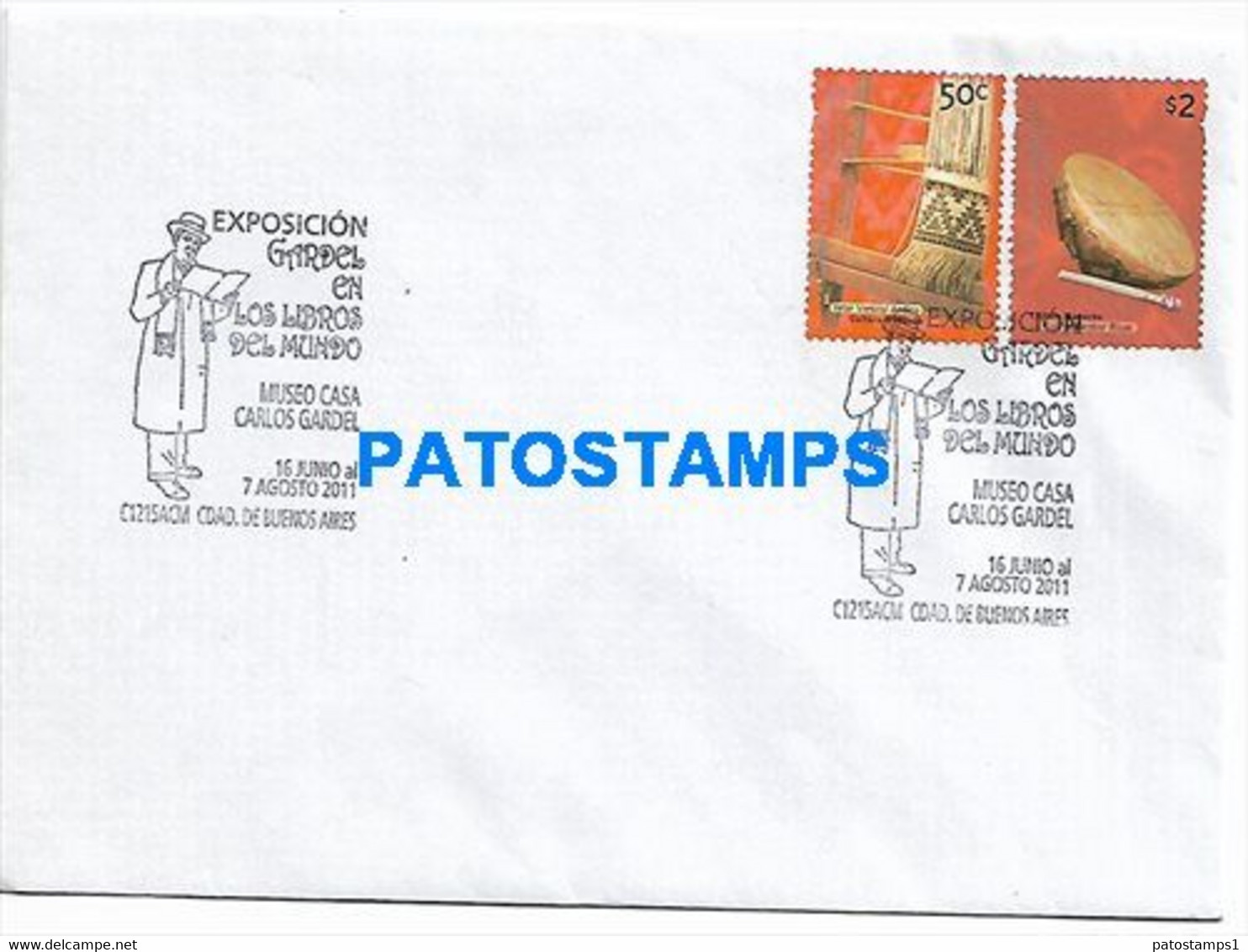 145450 ARGENTINA BUENOS AIRES COVER CANCEL 2011 EXPOSICION GARDEL MUSEO TANGO  NO POSTAL POSTCARD - Cartas & Documentos