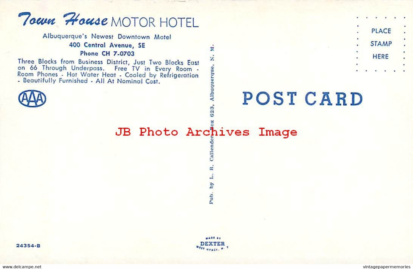 307225-New Mexico, Albuquerque, Town House Motor Hotel, Dexter Press No 24354-B - Albuquerque