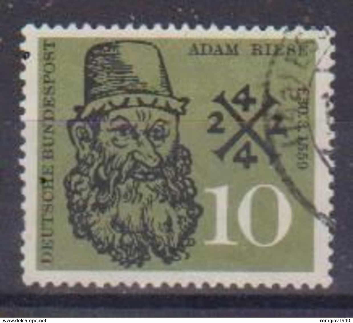 GERMANIA OCCIDENTALE 1959 ADAM RIESE UNIF. 179 USATO VF - Usati