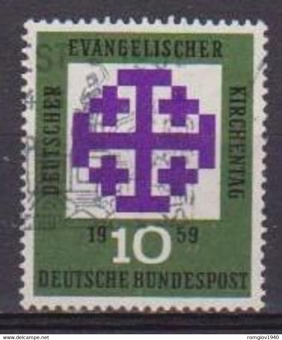 GERMANIA OCCIDENTALE 1959  GIORNATA DELLA CHIESA EVANGELICA UNIF. 187 USATO VF - Usati