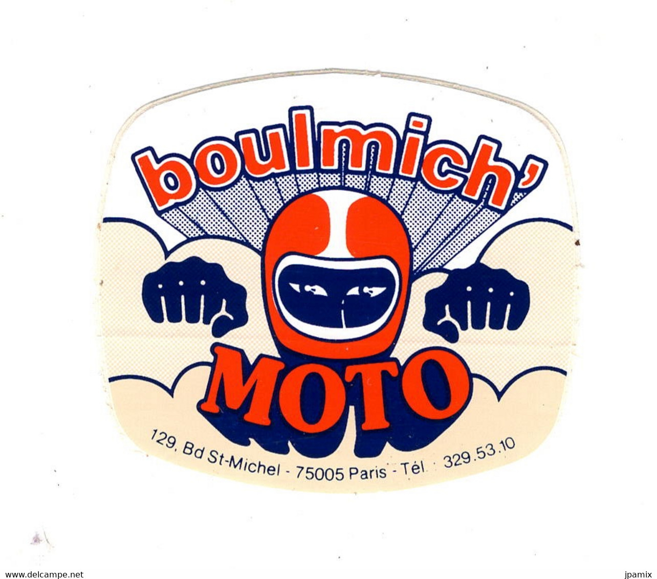 Autocollant Ancien  " Boulmich  "  Moto   ( Bd St Michel Paris ) - Sonstige & Ohne Zuordnung