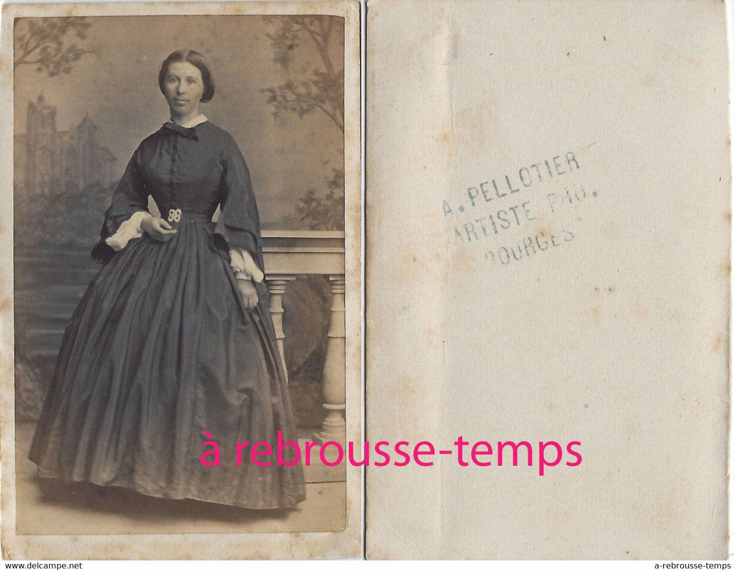 CDV Par A. Pellotier à Bourges Vers 1860-portrait De Femme - Oud (voor 1900)