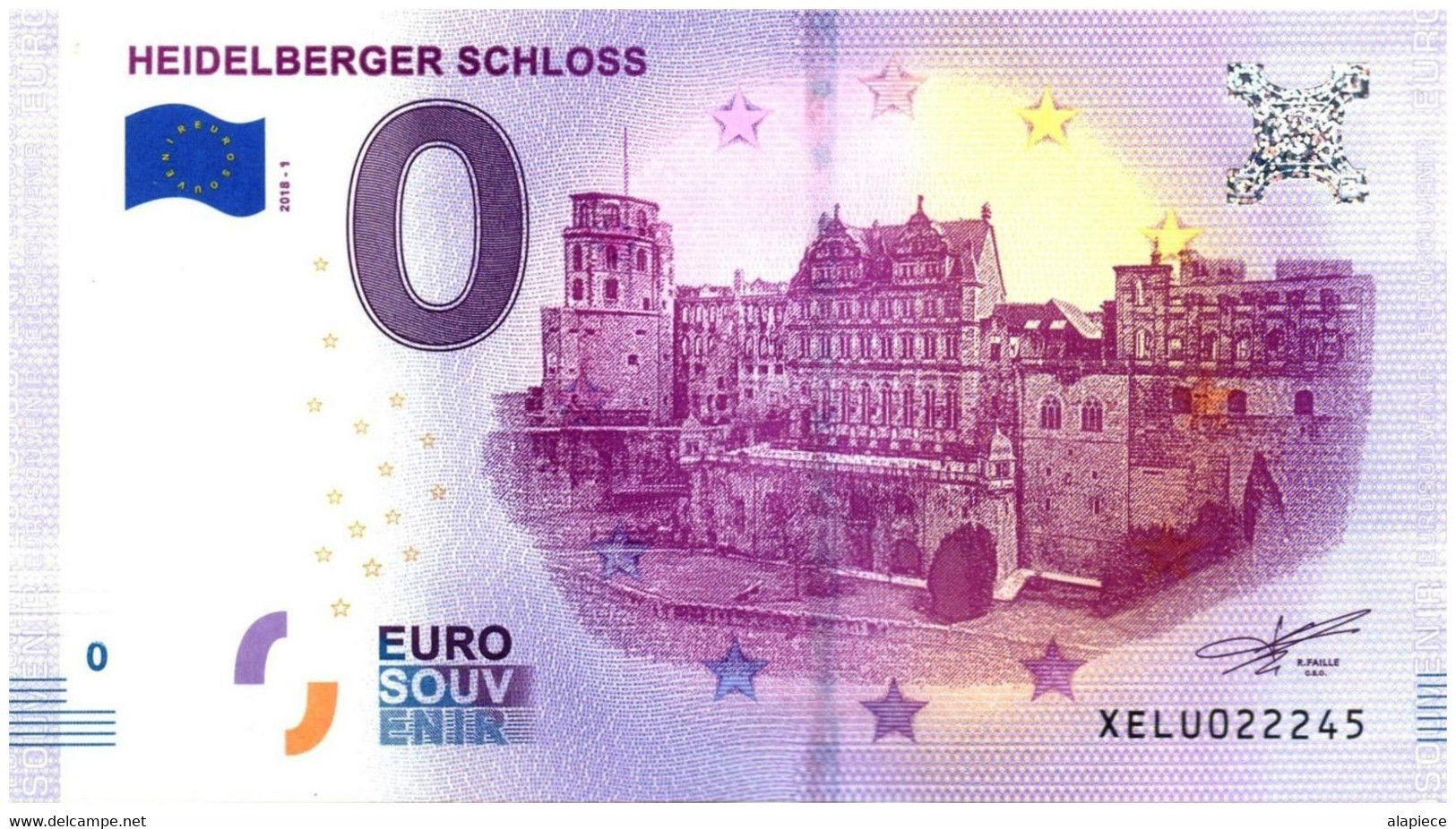 Billet Touristique - Allemagne - 0 Euro - Château D'Heidelberger - (2018-1) - Essais Privés / Non-officiels