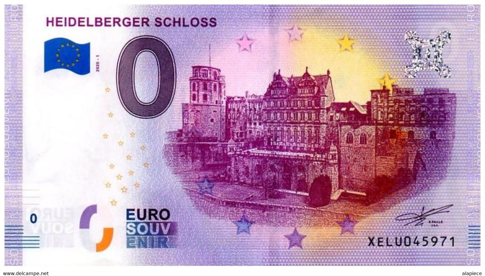 Billet Touristique - Allemagne - 0 Euro - Château D'Heidelberger - (2020-1) - Essais Privés / Non-officiels