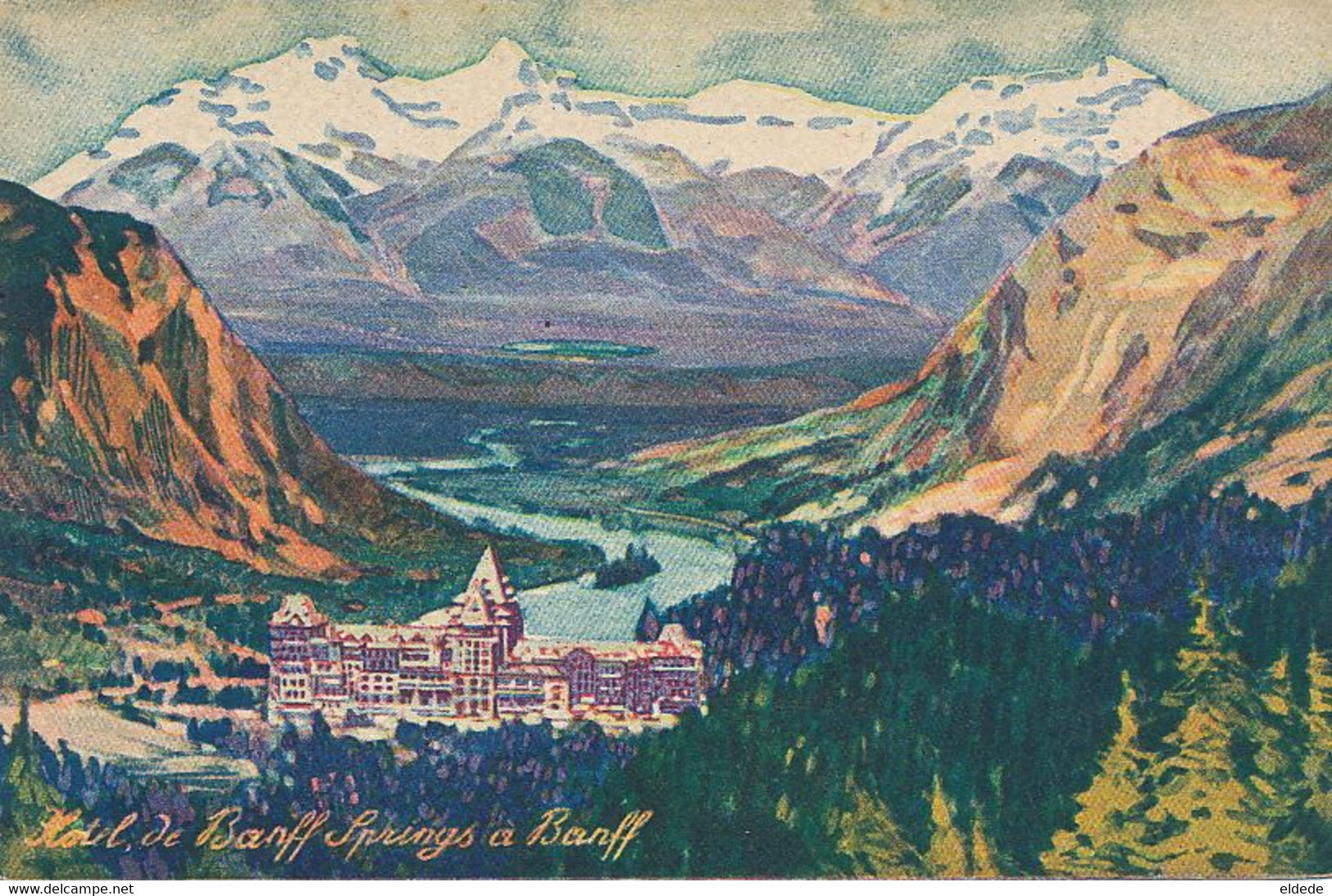 Art Card Hotel De Banff Springs à Banff . Canadian Pacific . 7 Rue Scribe Paris . - Banff