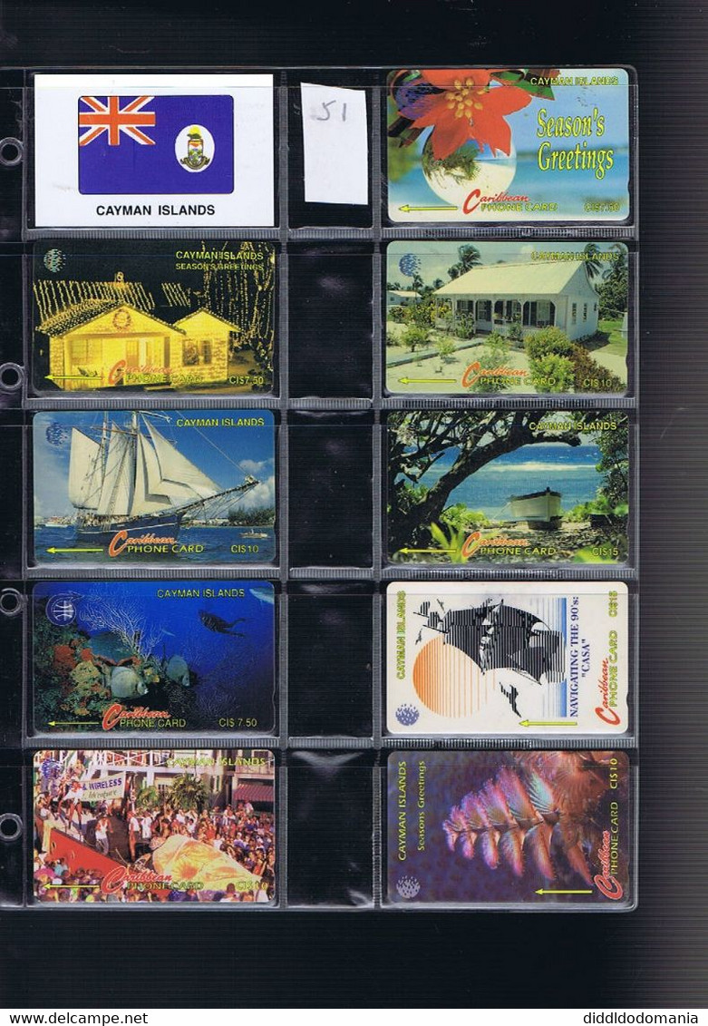 Télécartes Carte Telephonique Phonecard Cayman 22 Cartes - Kaimaninseln (Cayman I.)