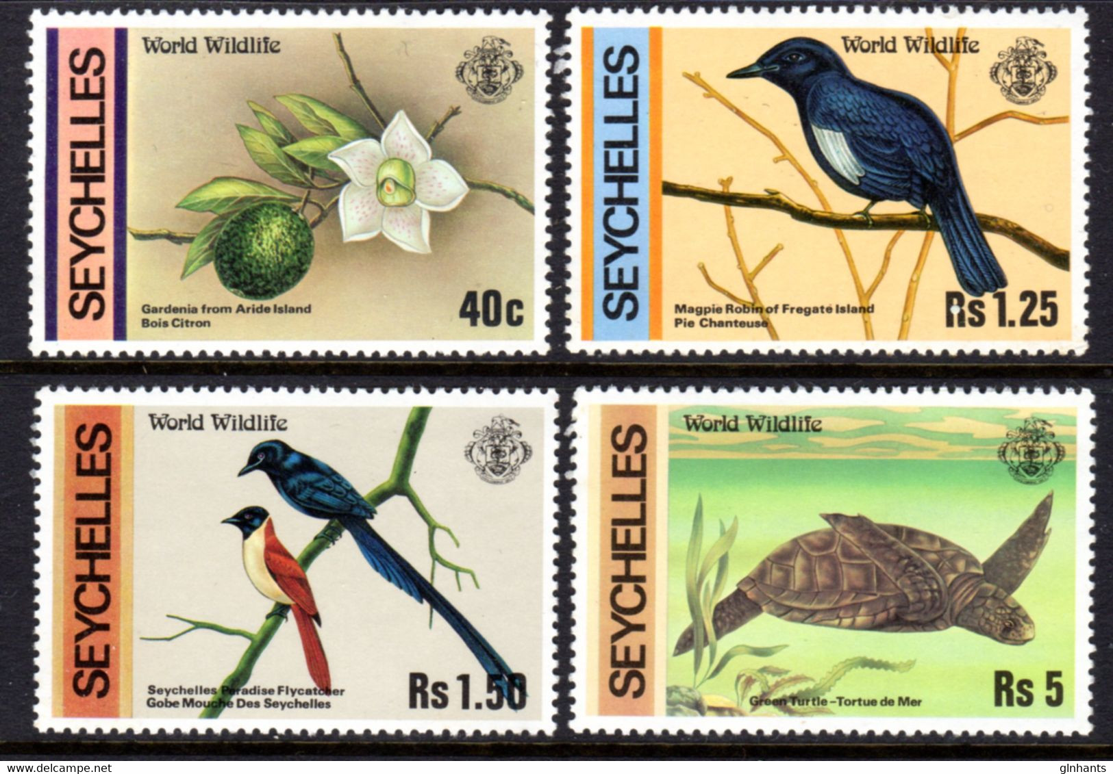 SEYCHELLES - 1978 WILDLIFE SET (4V) FINE MNH ** SG 433-436 - Seychellen (1976-...)