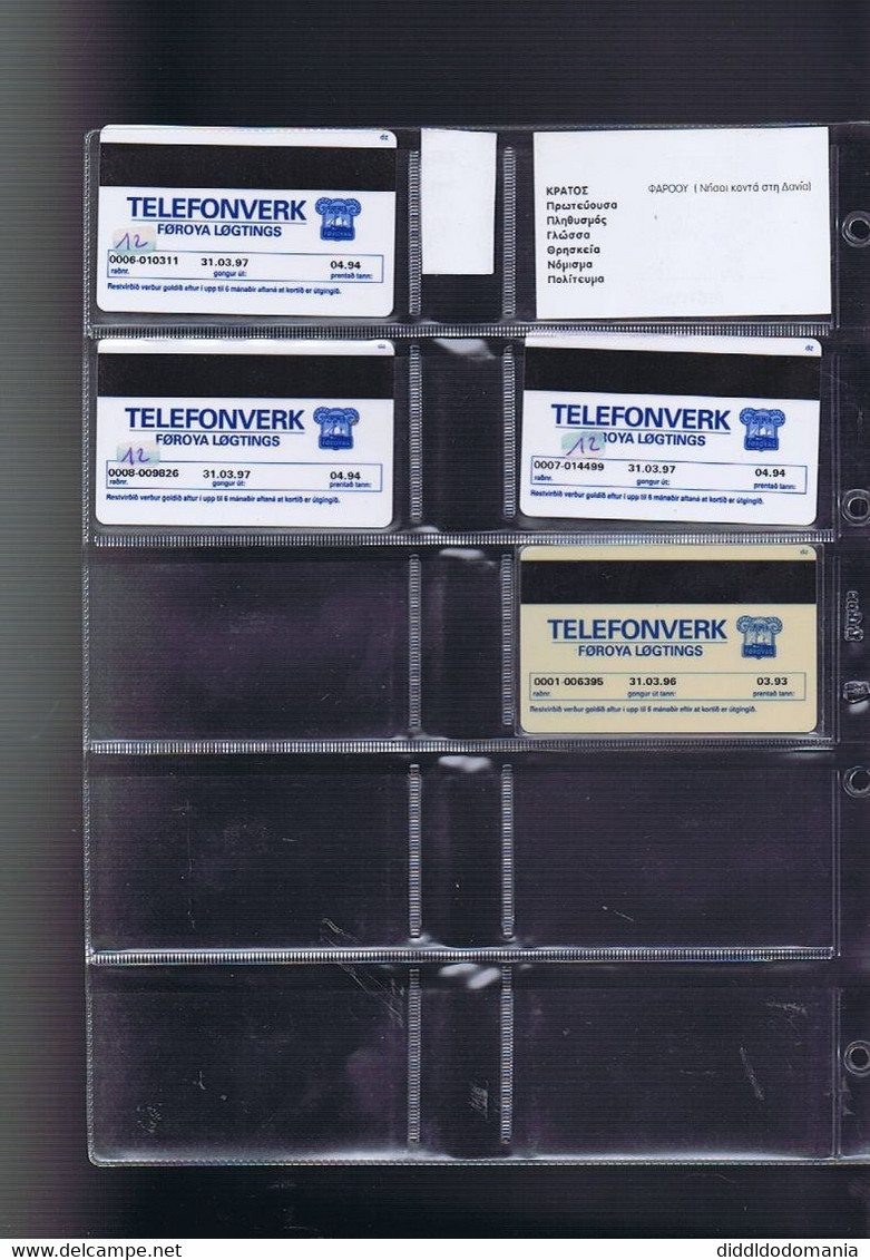 Télécartes Carte Telephonique Phonecard Feroe 4 Cartes - Féroé (Iles)