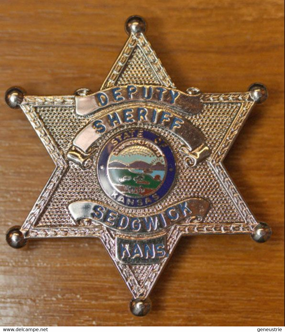 Belle Plaque Etoile De Sherif "Deputy Sheriff Sedgwick Kans. / State Of Kansas" Etats-Unis - United States - Verenigde Staten