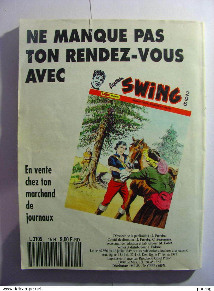 CAPTAIN SWING - SPECIAL HORS SERIE N°15 - FEVRIER MARS 1991  - BD BANDES DESSINEES - MON JOURNAL - Captain Swing