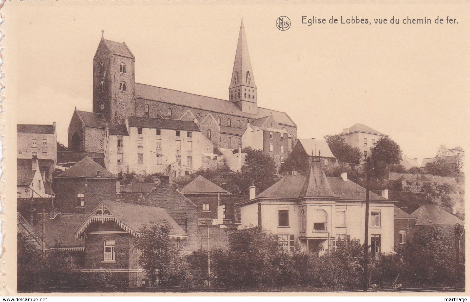 Eglise De Lobbes, Vue Du Chemin De Fer. - Lobbes