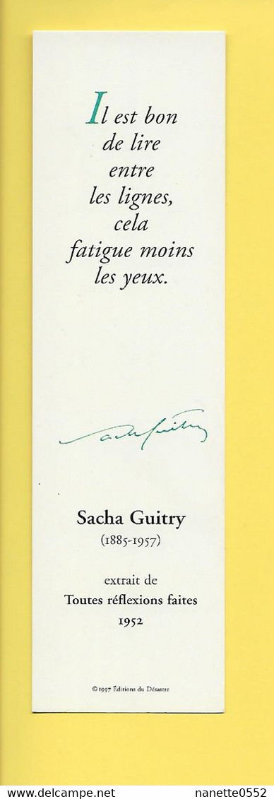 MP - Editions Du Désastre - Sacha Guitry - Bladwijzers