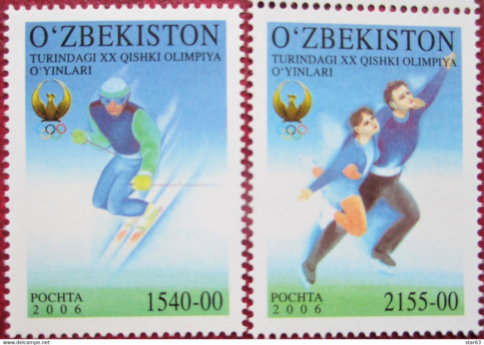 Uzbekistan   2006  Olympic Games - Torino   2 V  MNH - Invierno 2006: Turín