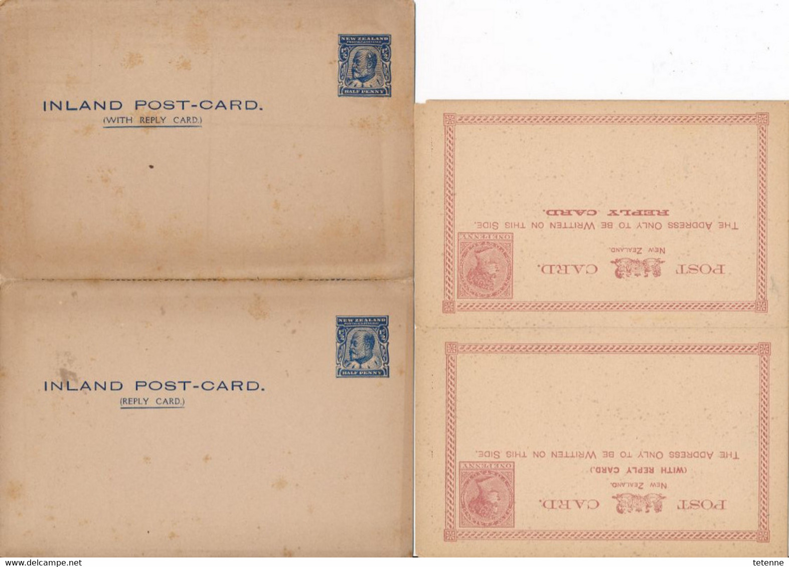 2 DOUBLES  CARTES ENTIERS POSTAL REPLY POSTAUX NEW ZELAND ZEALAND - Other & Unclassified