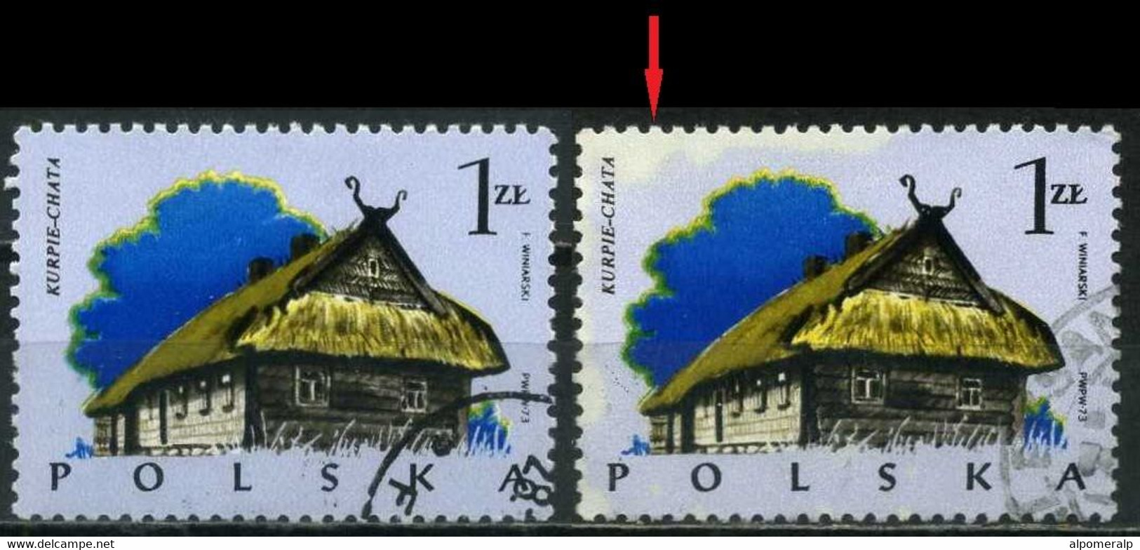 Poland 1974 Mi 2302 Printing Colour Error | Cottage, Kurpie | Wooden Architecture | Farmhouses - Altri & Non Classificati