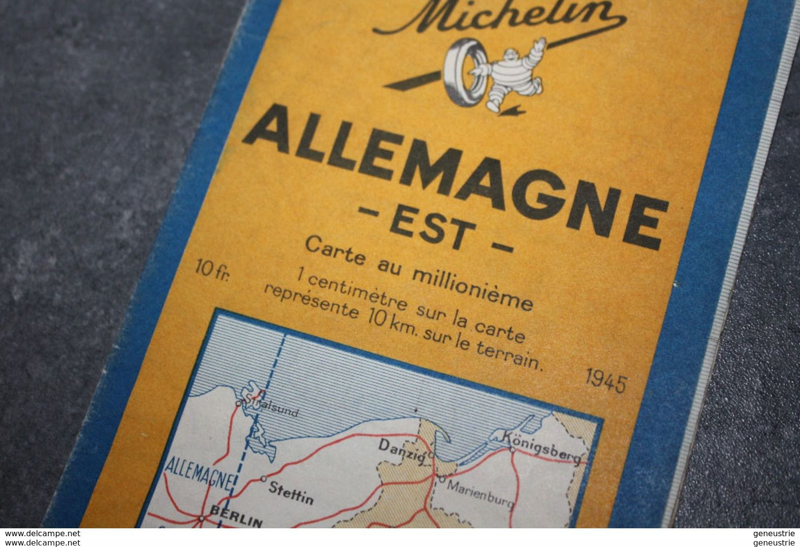 WW2 - Rare Carte Michelin N°163 De 1945 "Allemagne Est - Danzig" WWII - 1939-45