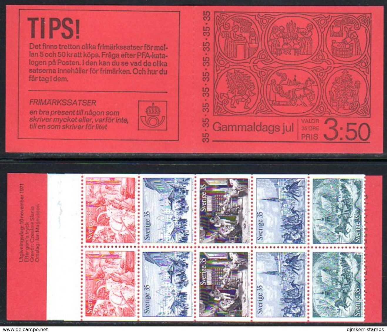 SWEDEN 1971 Christmas Booklet MNH / **.  Michel MH30 - 1951-80