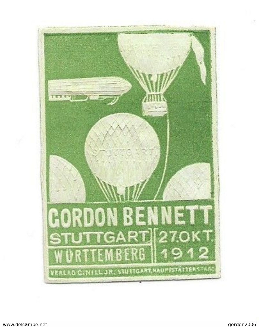 Gordon Bennett,Ballon, Montgolfiere - Gebührenstempel, Impoststempel