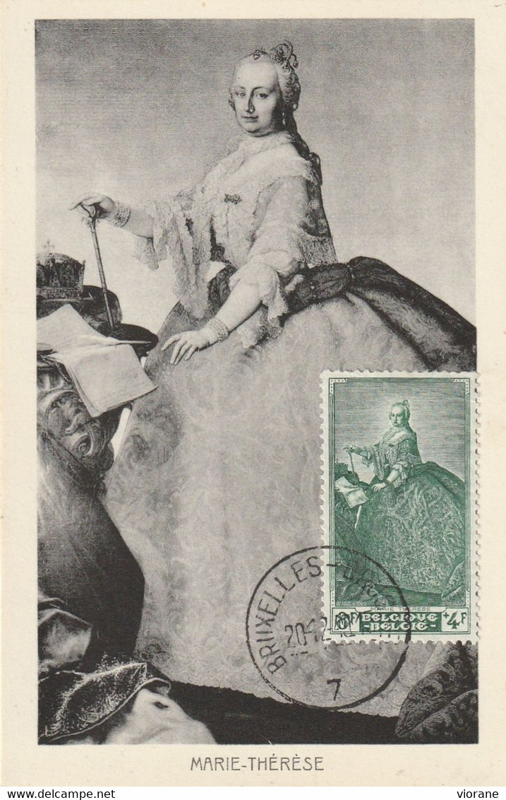 Carte Maximum -  Marie-Thérèse Impératrice D'Allemagne, Reine De Hongrie Et De Bohême - 1934-1951