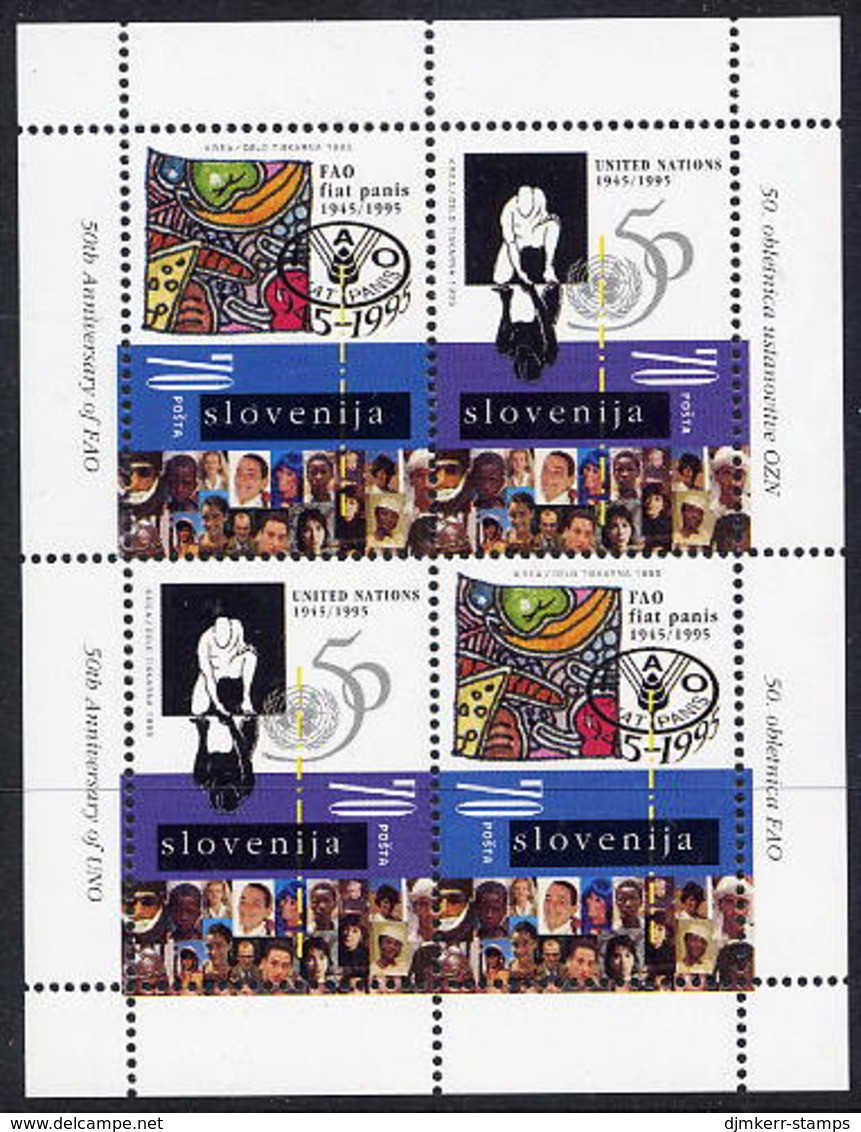 SLOVENIA 1995 UNO And FAO Sheetlet MNH / **.  Michel 123-24 - Slovénie