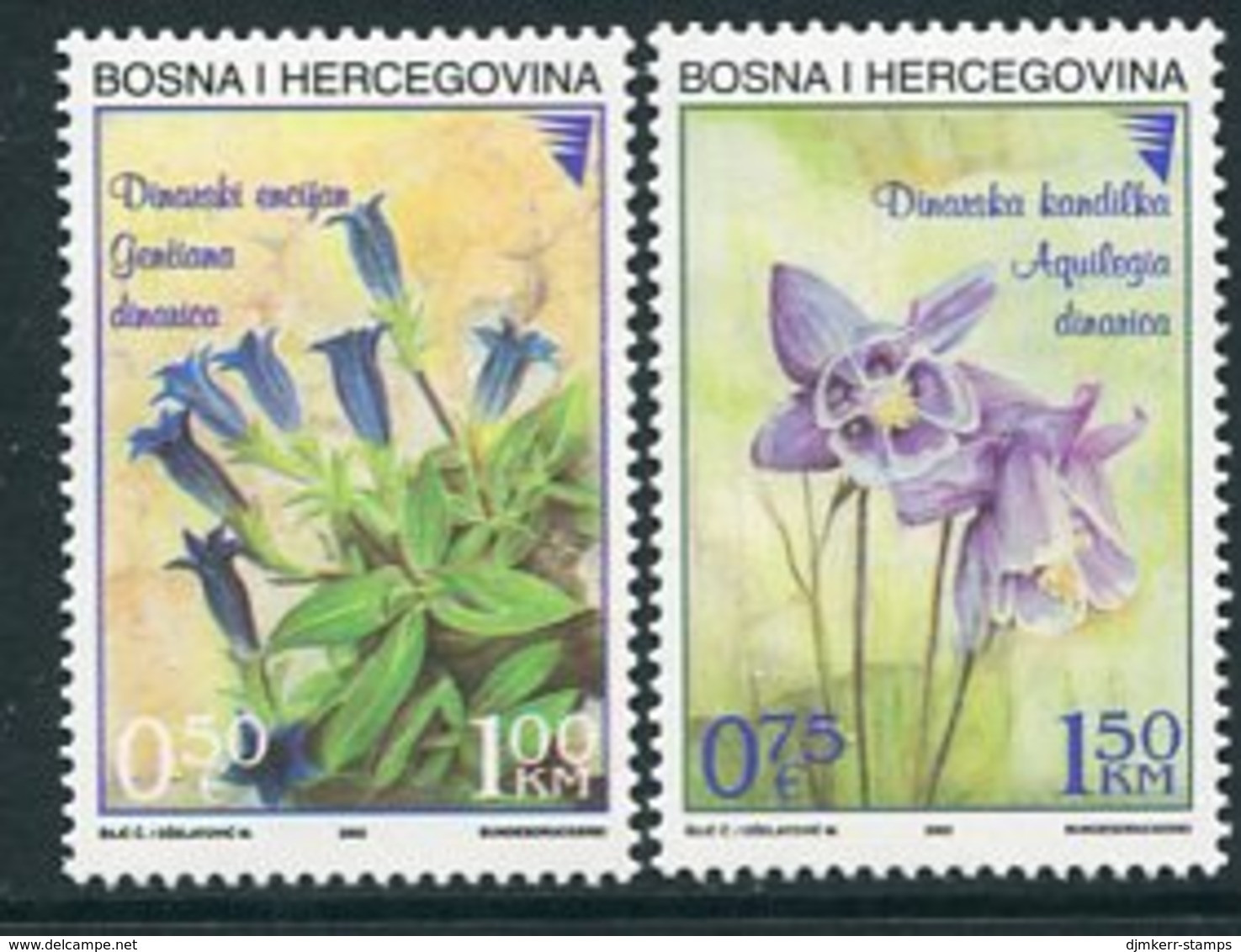 BOSNIA & HERCEGOVINA (Sarajevo) 2002 Mountain Flora MNH / **.  Michel 261-62 - Bosnia And Herzegovina