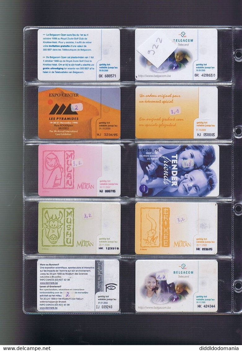télécartes carte telephonique phonecard belgique 259 cartes dont 5 neuves