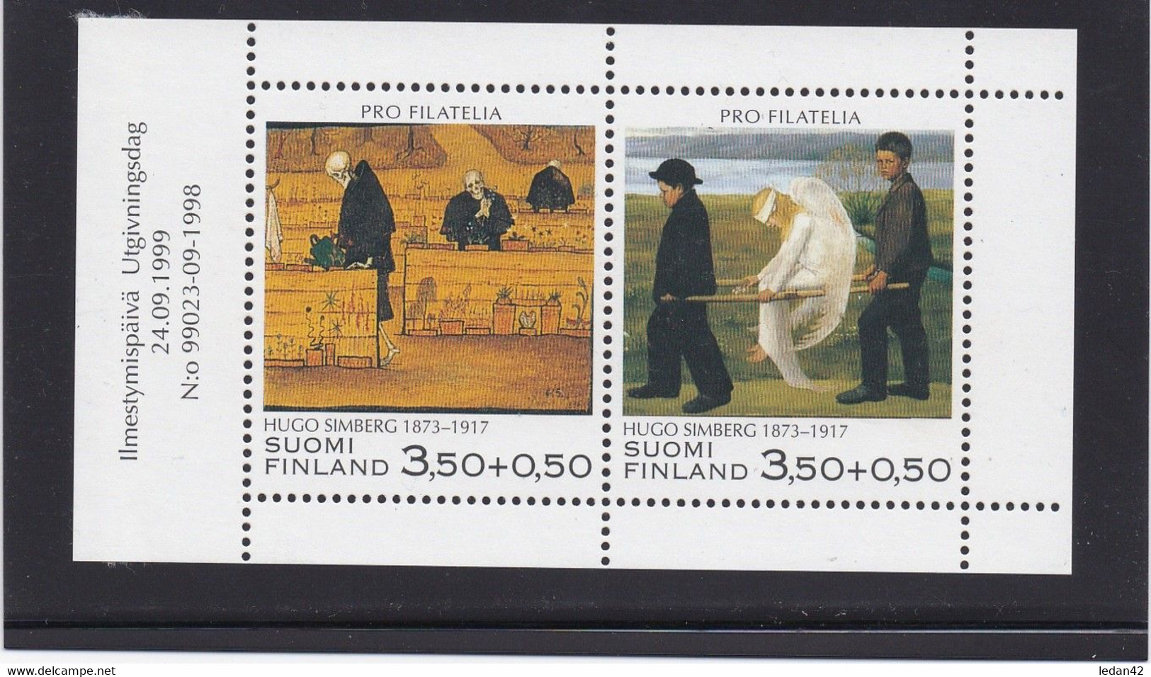 Finlande 1999 Cat. Yvert N°1457/58 **  Oeuvres Du Peintre Hugo Simberg - Unused Stamps