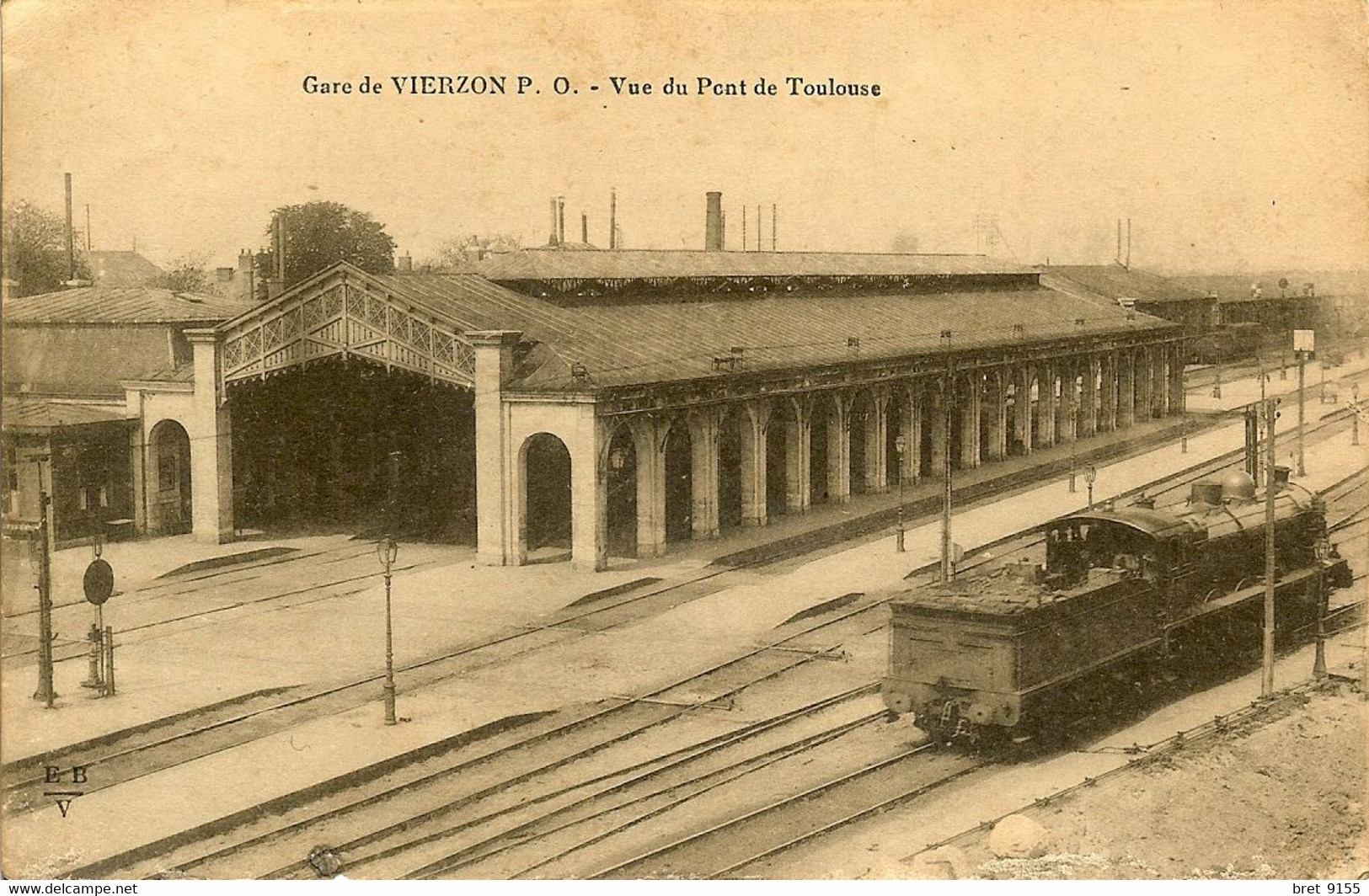 18 GARE DE VIERZON P.O. VUE DU PONT DE TOULOUSE LOCOMOTIVE EN GARE - Vierzon