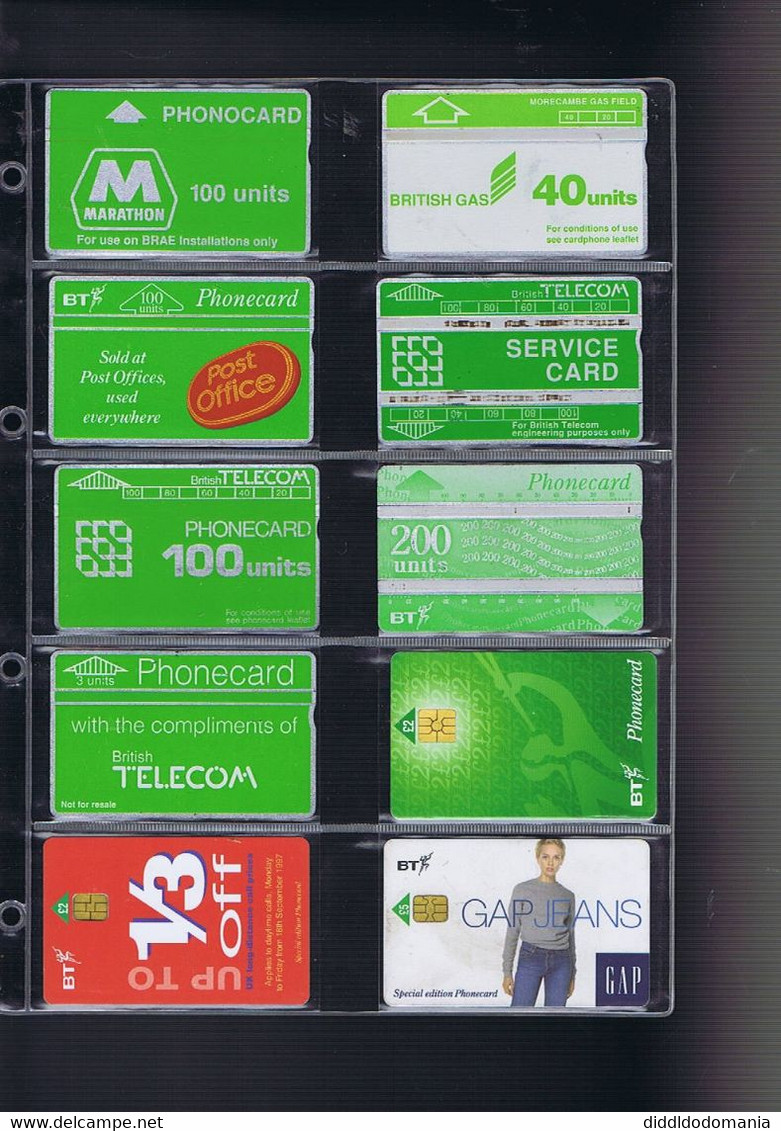 télécartes carte telephonique phonecard grande bretagne 182 cartes dont 9 neuves