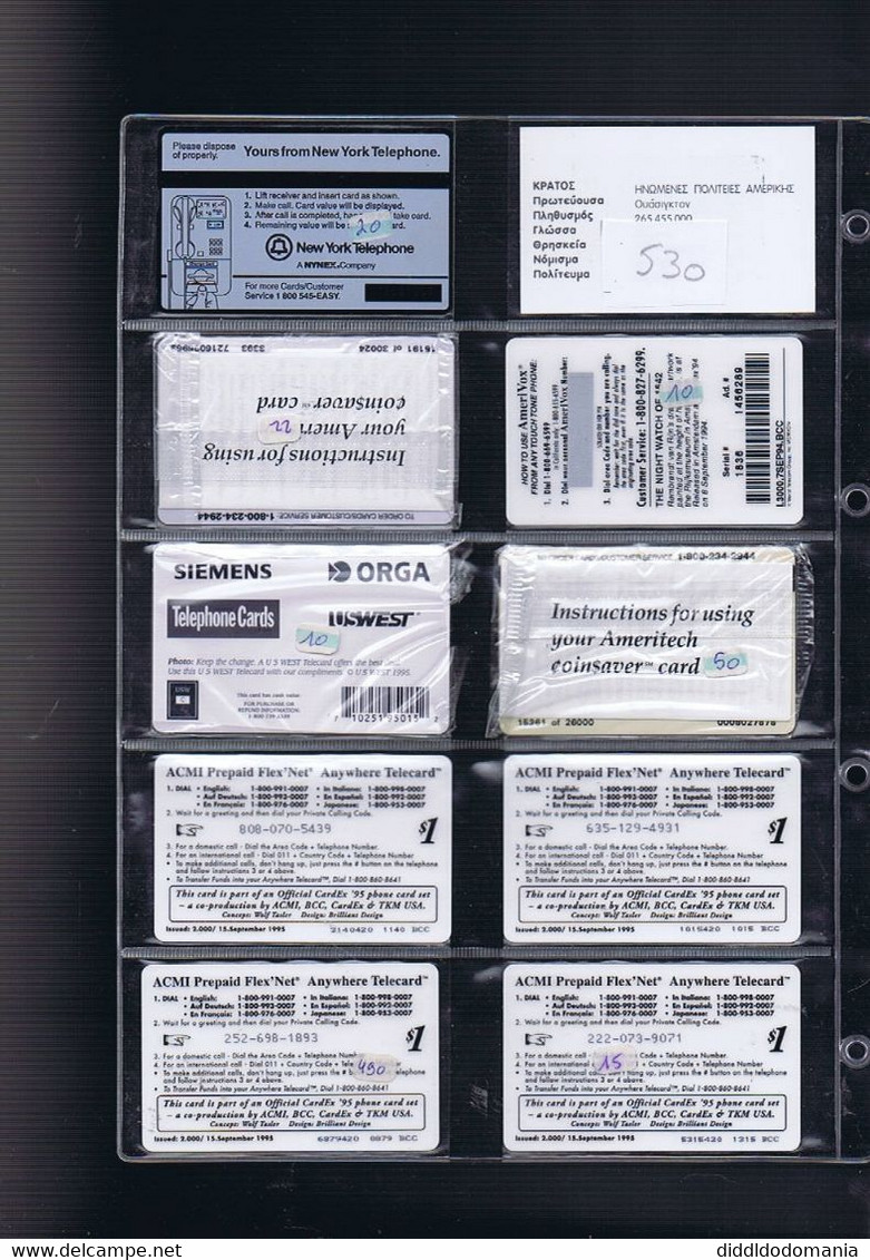 Télécartes Carte Telephonique Phonecard Etats Unis Usa 89 Carte Dont  22 Neuve - [6] Collections