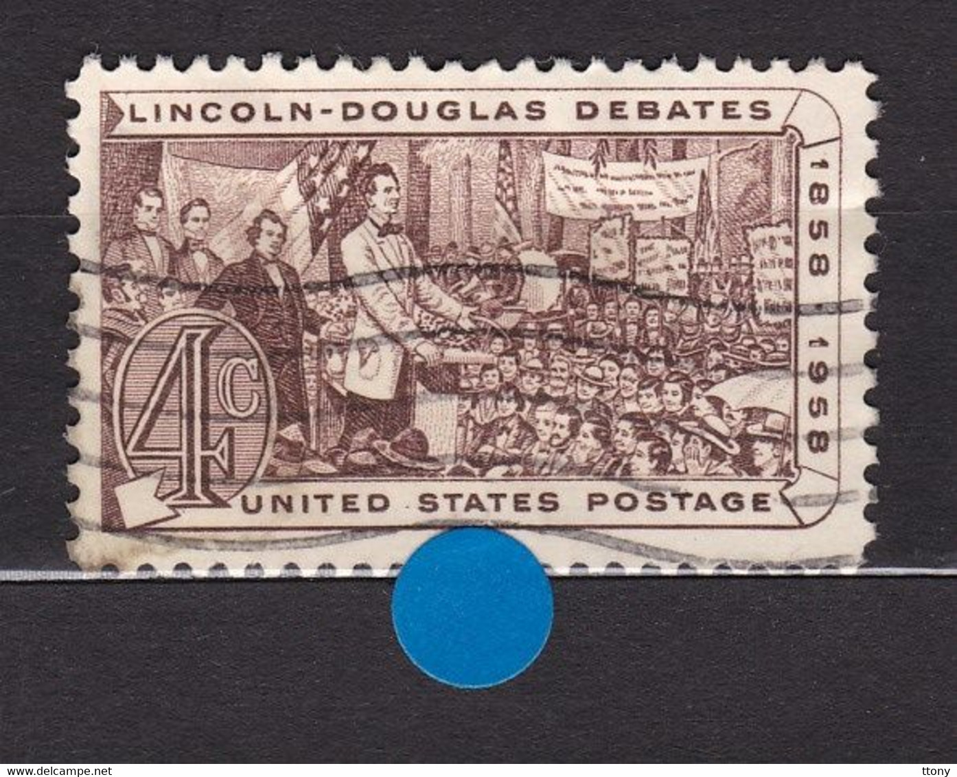 USA STAMPS :Lincoln And Stephen A. Douglas Debating By Beale  Mi:US 735-Sn:US 1115- Yt:US 649-  Sg:US   Used  Année 1958 - Otros & Sin Clasificación