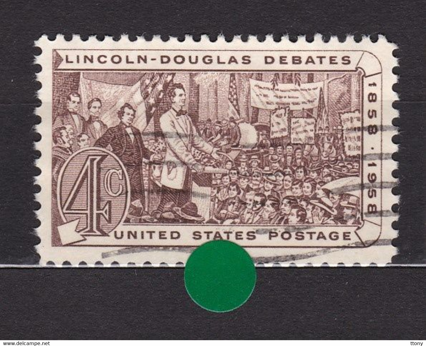 USA STAMPS :Lincoln And Stephen A. Douglas Debating By Beale  Mi:US 735-Sn:US 1115- Yt:US 649-  Sg:US   Used  Année 1958 - Altri & Non Classificati