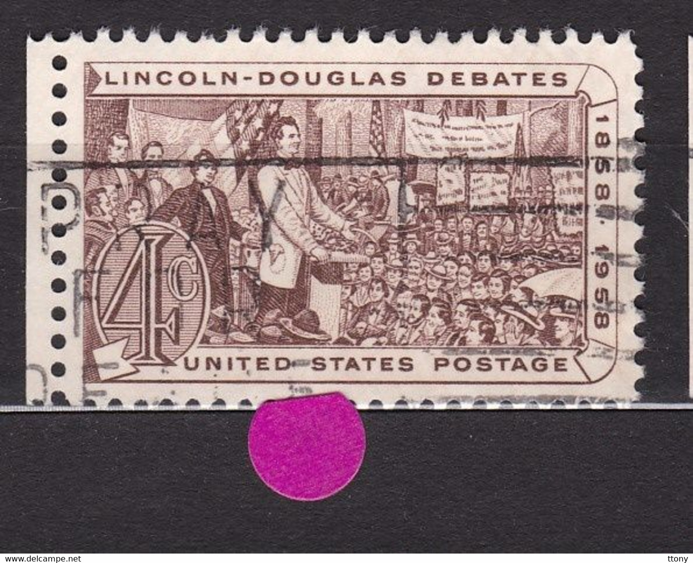 USA STAMPS :Lincoln And Stephen A. Douglas Debating By Beale  Mi:US 735-Sn:US 1115- Yt:US 649-  Sg:US   Used  Année 1958 - Other & Unclassified