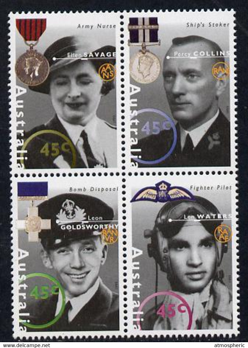 Australia 1995 WW2 War Heroes - 2nd Issue Set Of 4 Unmounted Mint SG 1545a - Other & Unclassified