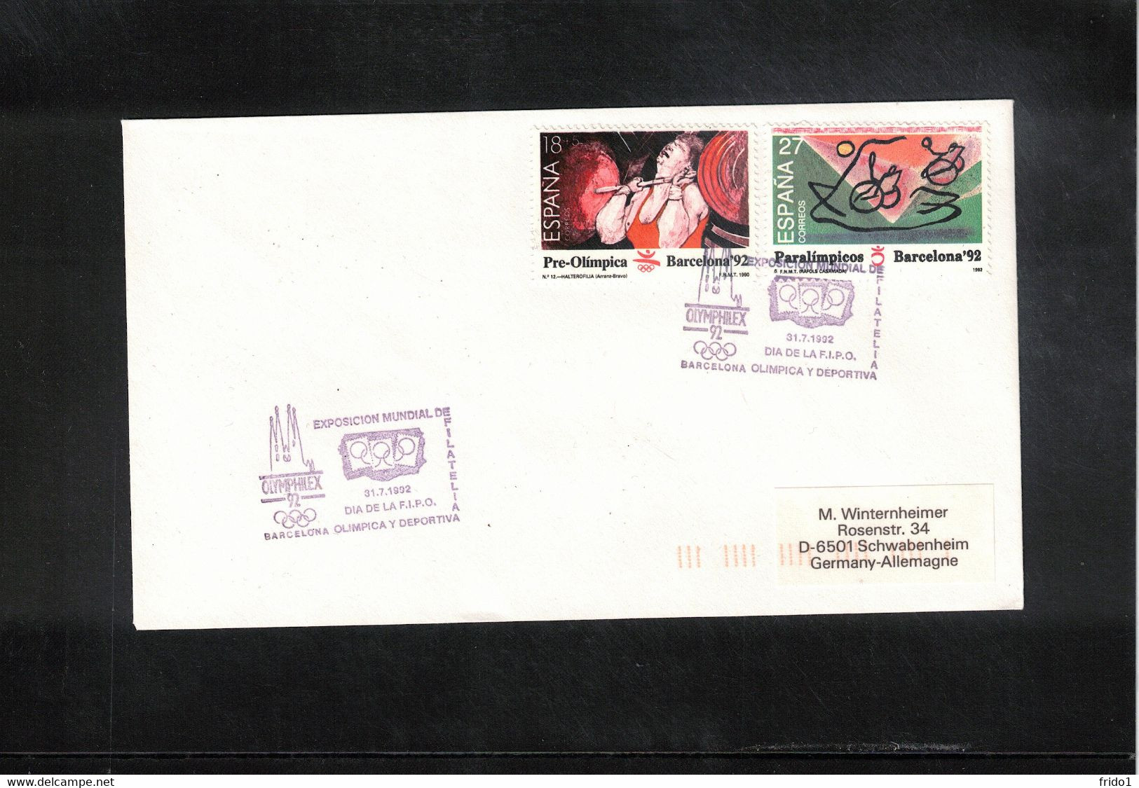 Spain 1992 Olympic Games Barcelona World Philatelic Exhibition OLYMPHILEX Interesting Letter - Summer 1992: Barcelona