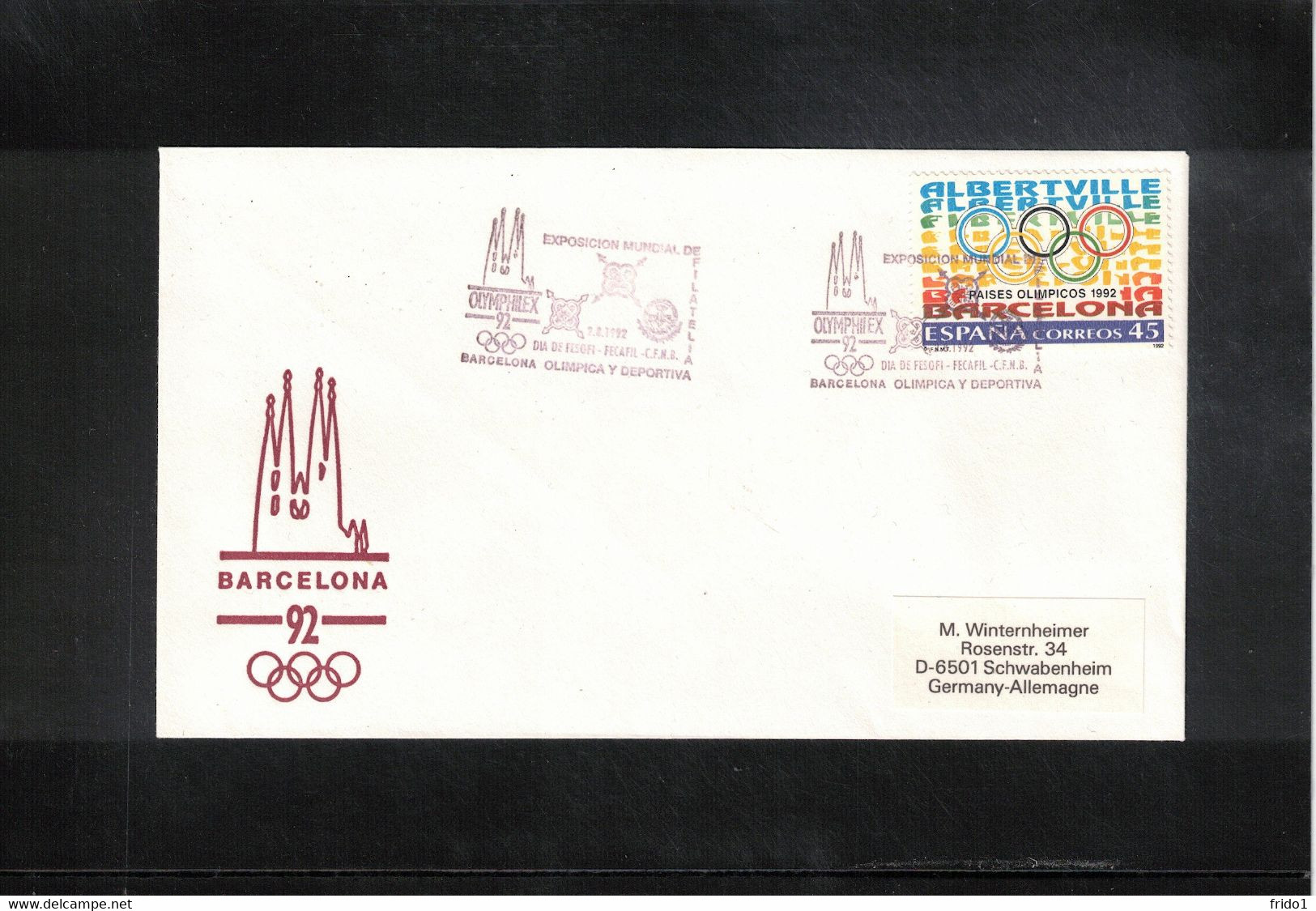 Spain 1992 Olympic Games Barcelona World Philatelic Exhibition OLYMPHILEX Interesting Letter - Summer 1992: Barcelona