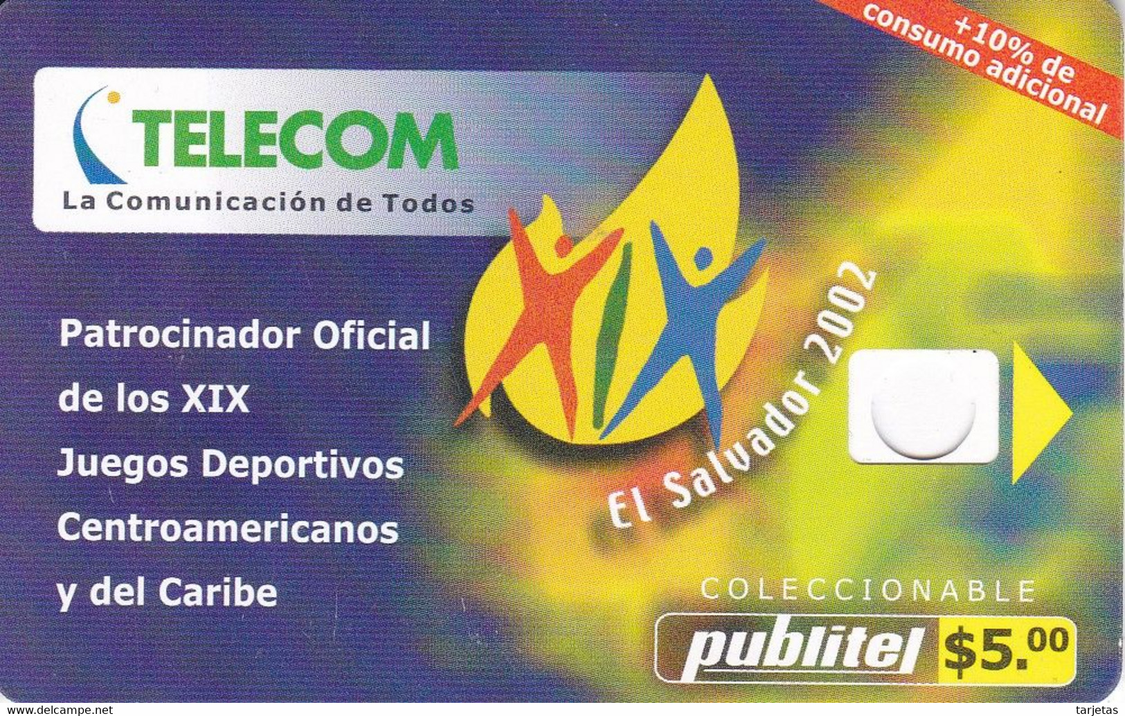 DUMMY - TARJETA DE EL SALVADOR DE PUBLITEL JUEGOS DEPORTIVOS 2002 - Salvador