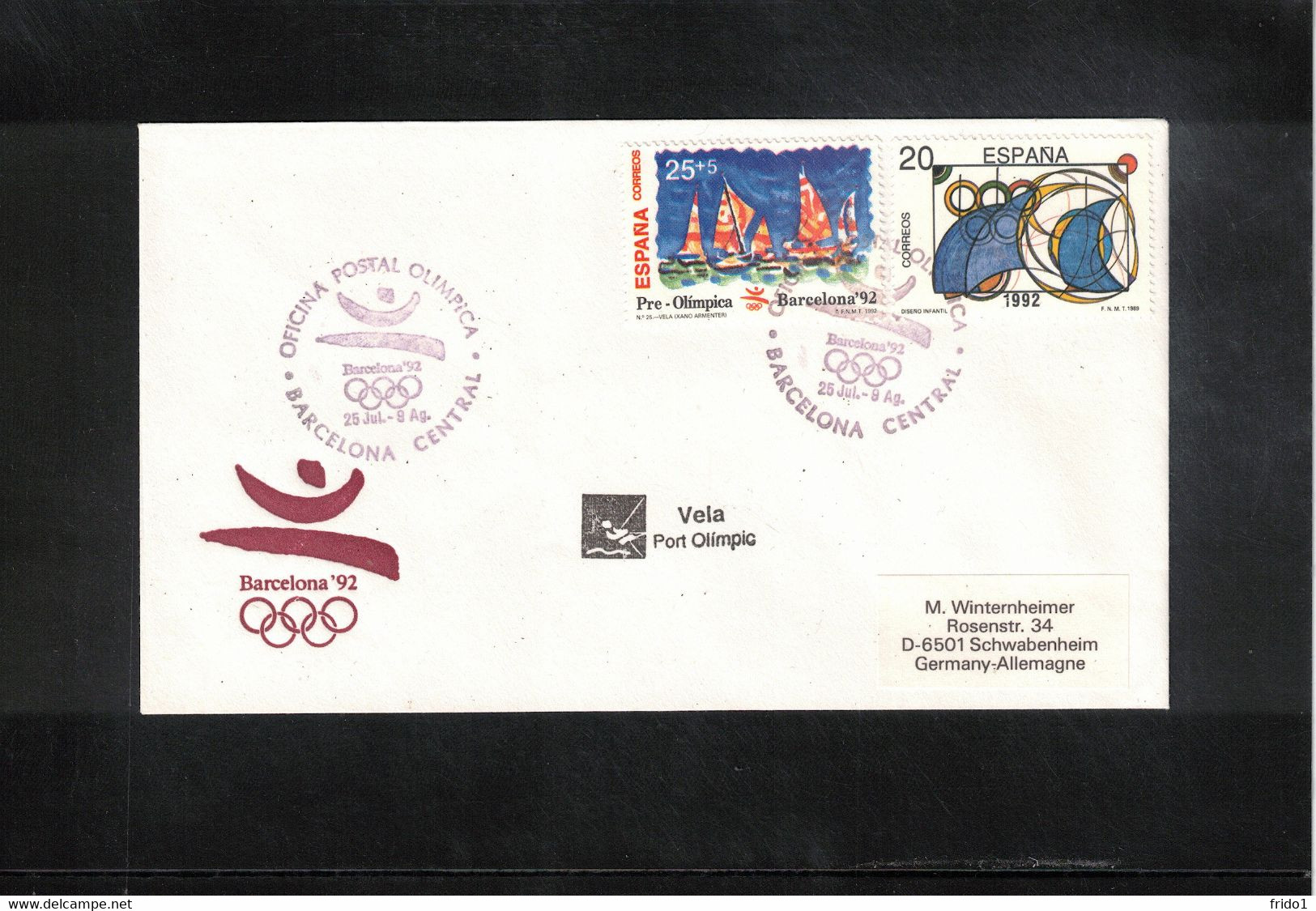 Spain 1992 Olympic Games Barcelona Sailing Interesting Letter - Summer 1992: Barcelona