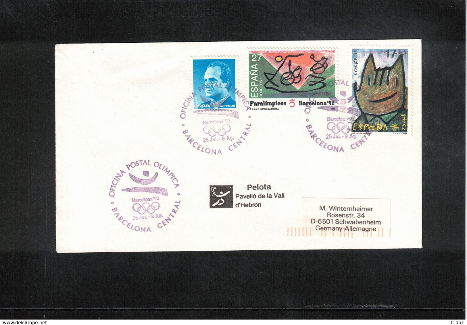 Spain 1992 Olympic Games Barcelona Pelota Interesting Letter - Summer 1992: Barcelona