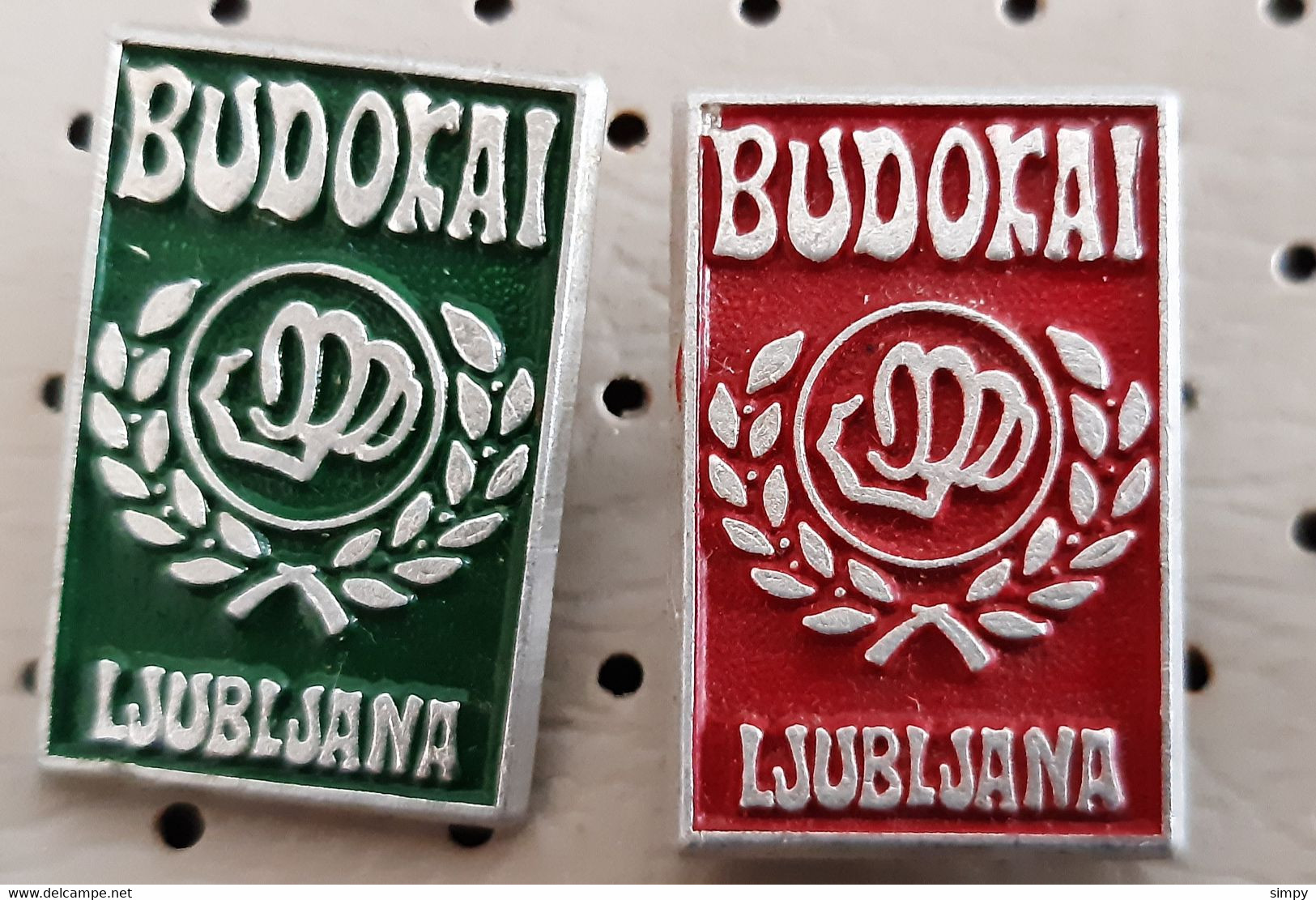 Martial Arts Club BUDOKAI  Karate Judo Boxing Wrestling Slovenia Vintage Pins - Lotta