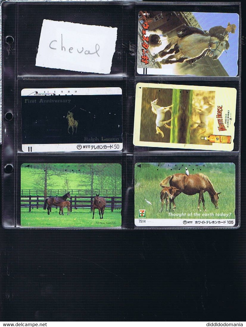 Télécartes Carte Telephonique Phonecard Japon Japan  Theme Cheval Vache Grenouille Cochon Mouton Biche  37 Cartes - Pferde