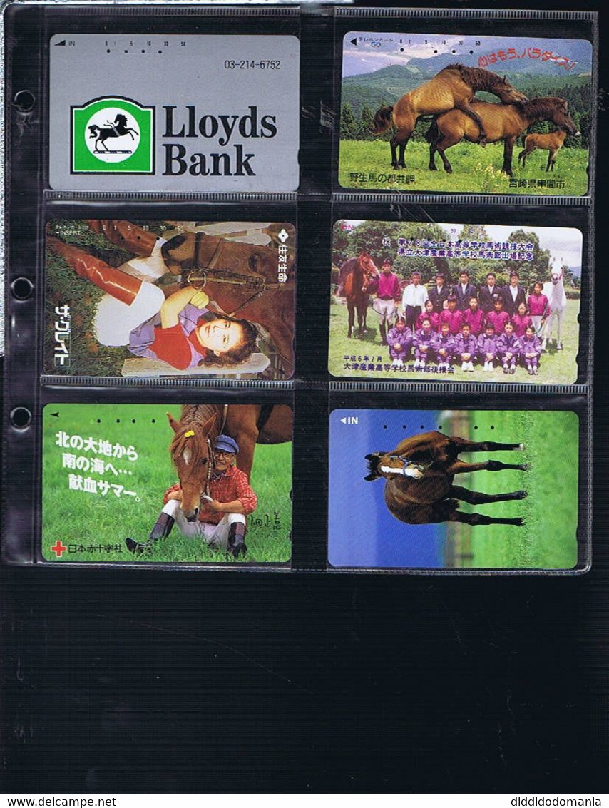 Télécartes Carte Telephonique Phonecard Japon Japan  Theme Cheval Vache Grenouille Cochon Mouton Biche  37 Cartes - Horses